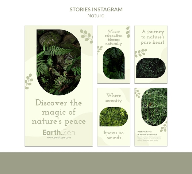 conceito de design plano natureza histórias instagram