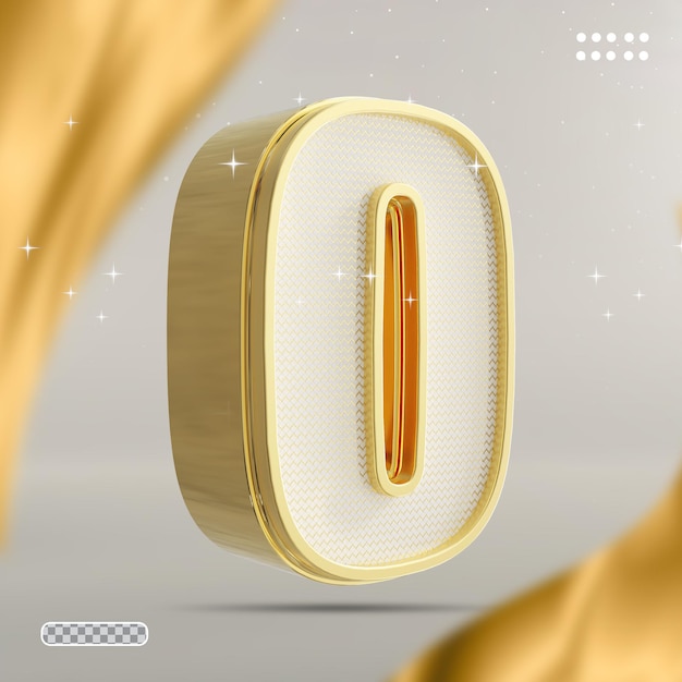Conceito de estilo 3d ouro número 0