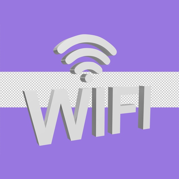 PSD conceito de estilo de desenho animado de modelo de ícone 3d wifi render ilustração