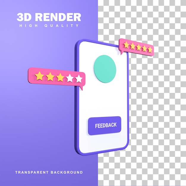Conceito de feedback de renderização 3D por estrelado por The Shop.