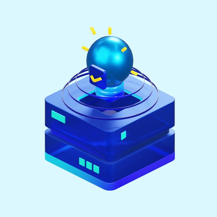 PSD conceito de inovação de lâmpada de lâmpada renderização 3d