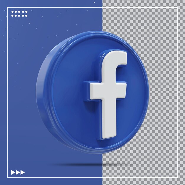 Conceito de mídia social 3d do ícone do facebook