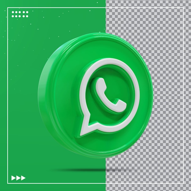 Conceito de mídia social 3d do ícone do WhatsApp