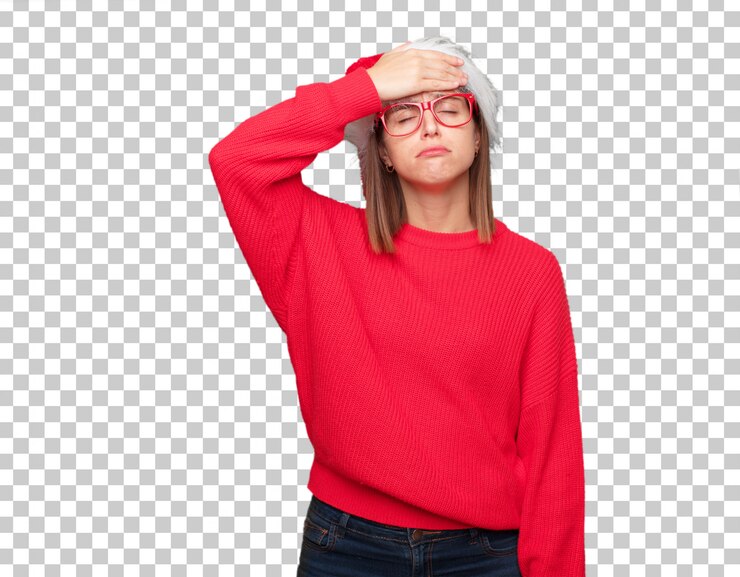 PSD conceito de natal jovem mulher bonita. fundo editável