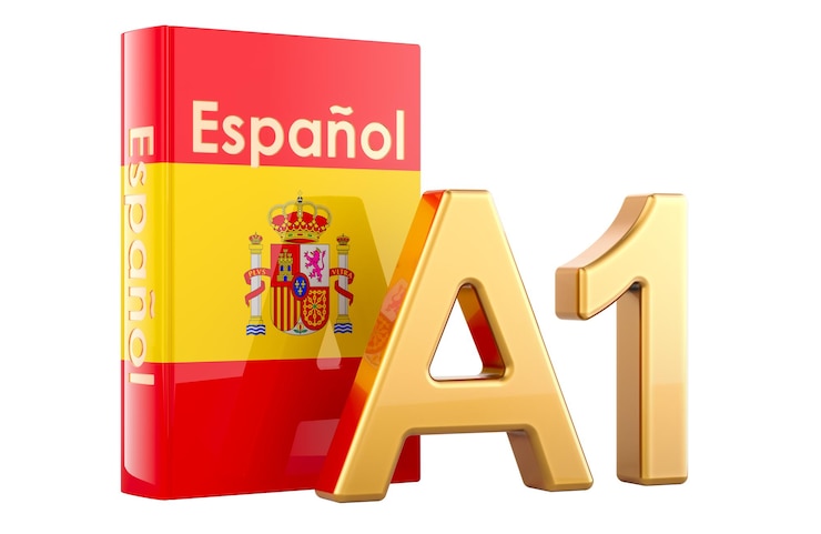PSD conceito de nível a1 em espanhol renderização 3d de nível intermediário isolada em fundo transparente