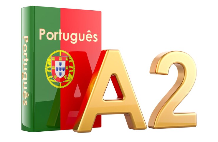 PSD conceito de nível a2 em português renderização 3d de nível pré-intermediário isolada em fundo transparente