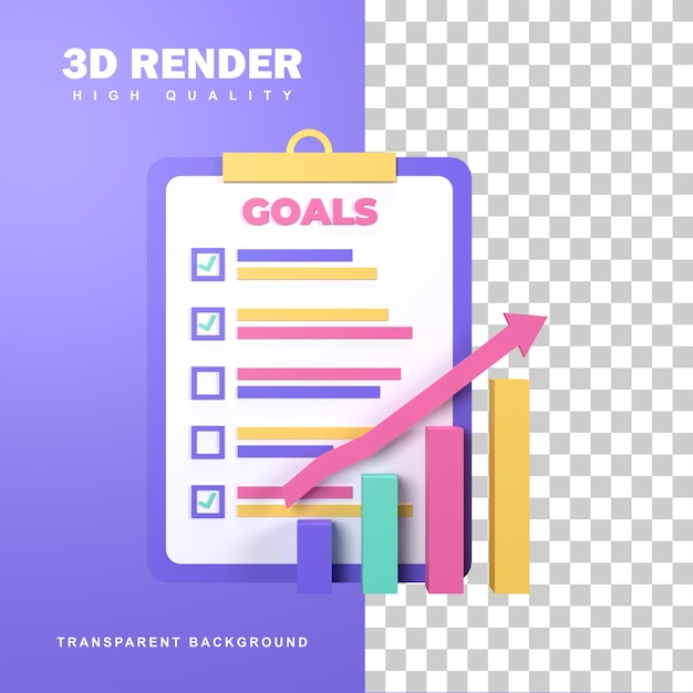 Conceito de objetivo de negócio de renderização 3d com vários alvos de sucesso.