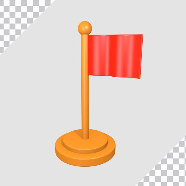 Conceito de objeto bandeira vermelha 3D