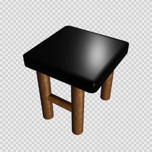 Conceito de renderização 3d de cadeira simples em preto