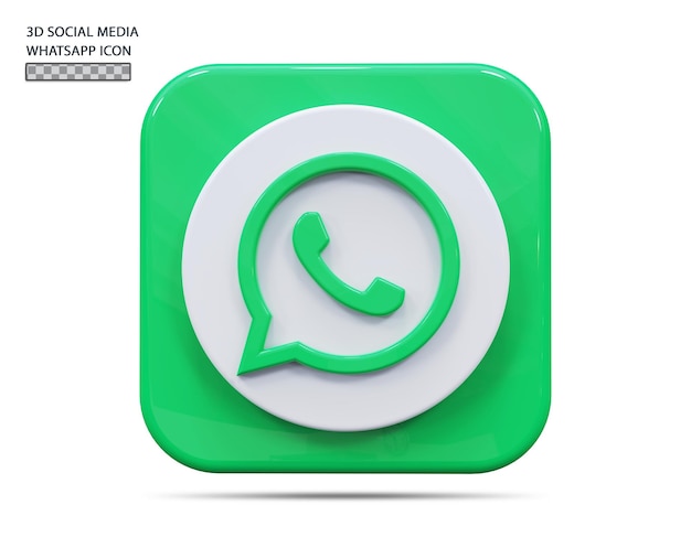 Conceito de renderização 3D do ícone WhatsApp