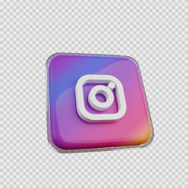 PSD conceito de renderização 3d ícone de mídia social instagram