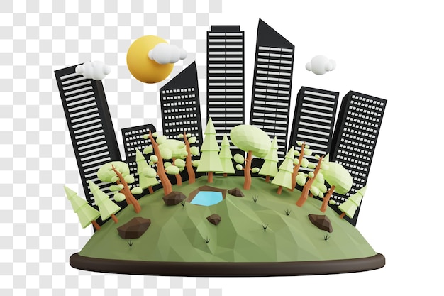 Conceito de renderização em 3d do Dia Mundial do Habitat