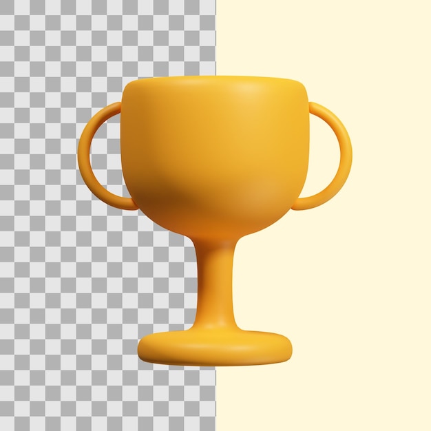 PSD conceito de troféu dourado de ícone simples 3d