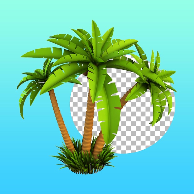 PSD conceito de verão com coqueiro tropical para elemento de design