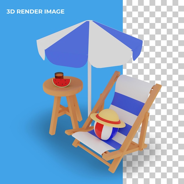 Conceito de verão renderização 3d