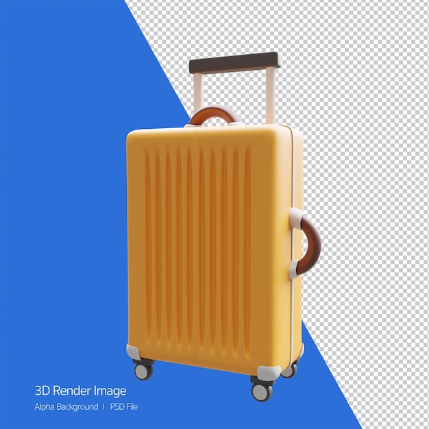 PSD conceito de viagem3d ilustração de renderização de bagagem