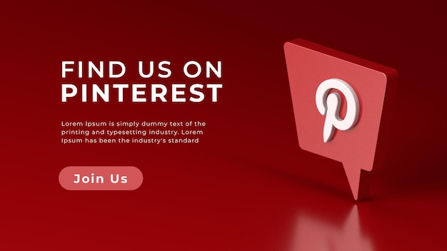 PSD conceito de web 3d isolado do pinterest