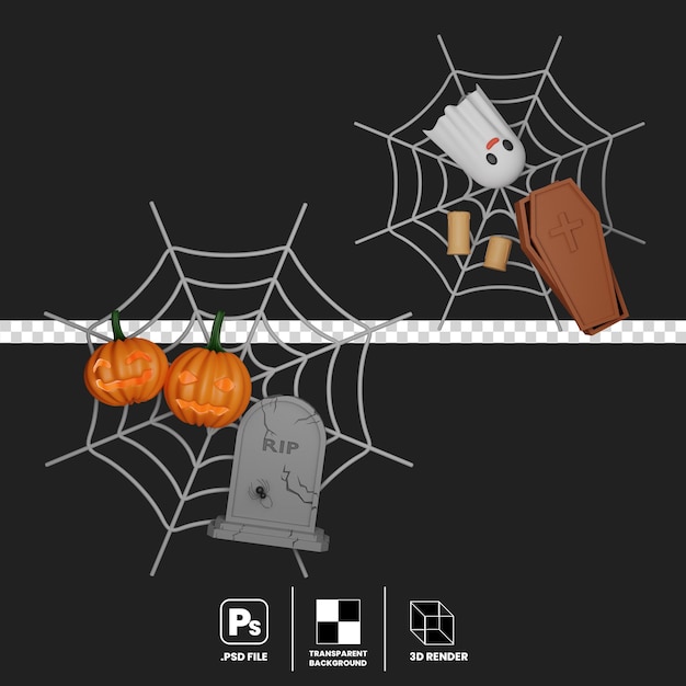 Conceito decorativo de halloween na horizontal