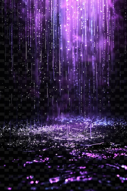 PSD concentrado lluvia radiante con vapor vibrante y púrpura png efecto de luz de neón colección y2k