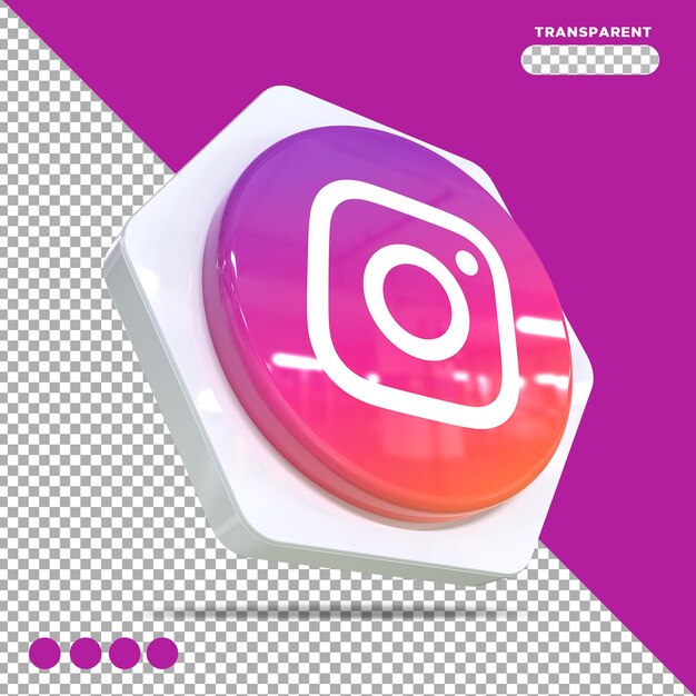 Concept 3d De Médias Sociaux Icône Instagram