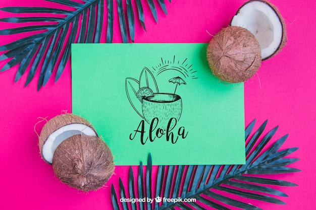 Concept Aloha avec de la noix de coco