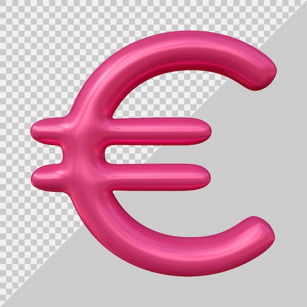 Concept d'argent d'icône de devise de signe d'euro dans le rendu 3d