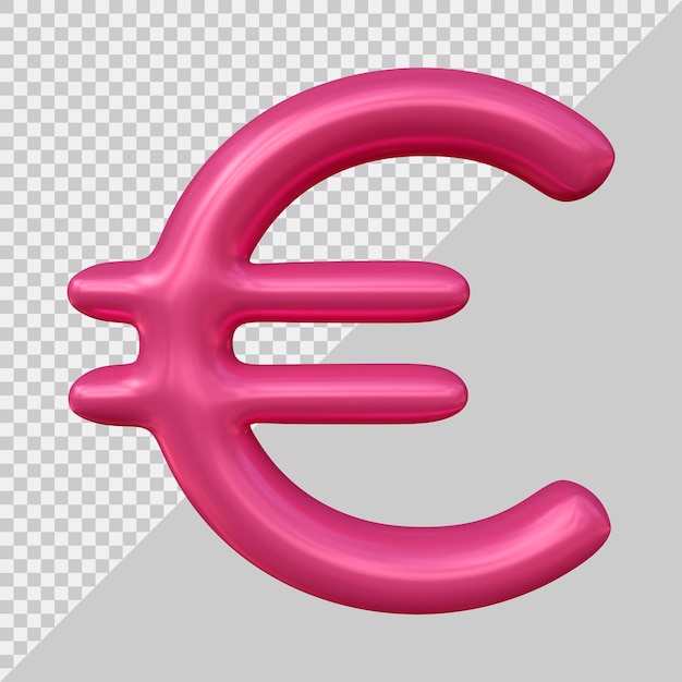 Concept D'argent D'icône De Devise De Signe D'euro Dans Le Rendu 3d