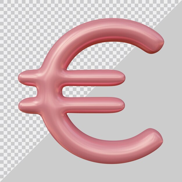 PSD concept d'argent d'icône de devise de signe d'euro dans le rendu 3d