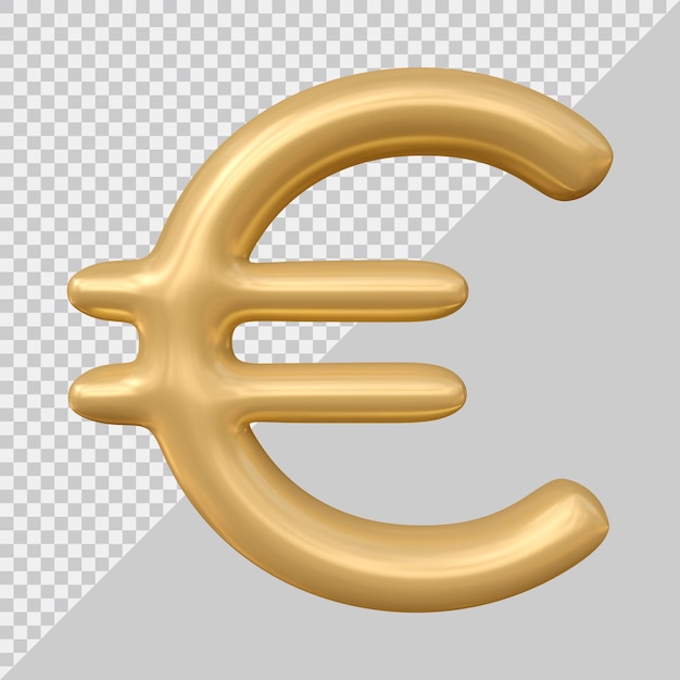 PSD concept d'argent d'icône de devise de signe d'euro dans le rendu 3d