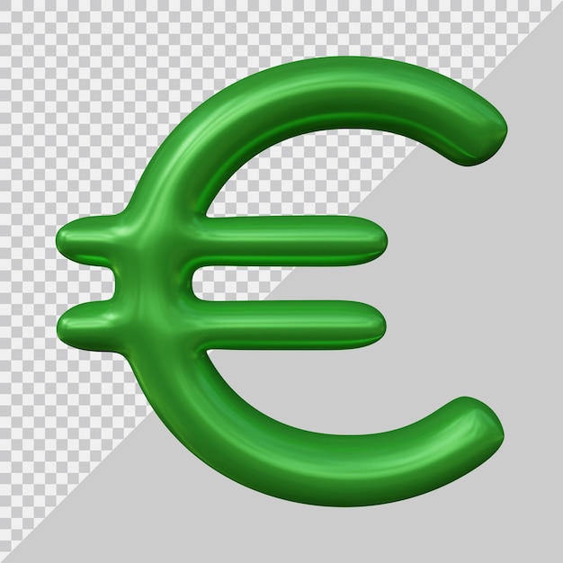 PSD concept d'argent d'icône de devise de signe d'euro dans le rendu 3d