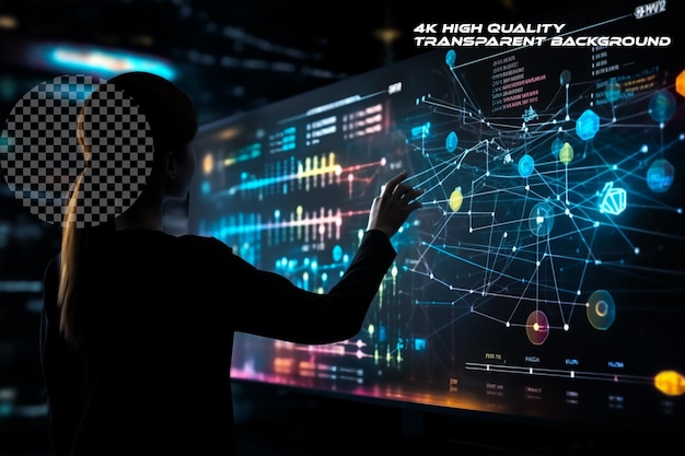 Concept de Big Data Réseau neuronal numérique Affaires sur un fond transparent