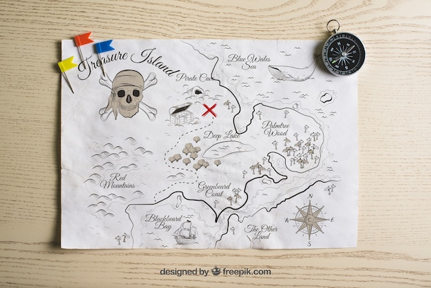 Concept de carte du trésor des pirates