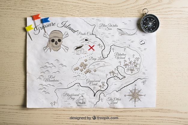 Concept De Carte Du Trésor Des Pirates