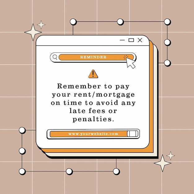 Concept de conception de dessins animés pop-up pour les médias sociaux et le modèle de message Instagram