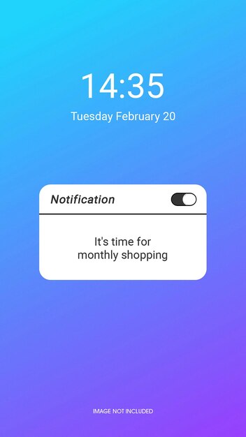 PSD concept de conception de rappel de notification psd pour les médias sociaux et le modèle d'histoire instagram