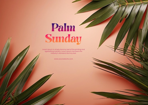 Le concept du dimanche des palmiers, des branches de palmiers décorées sur les bords de la toile