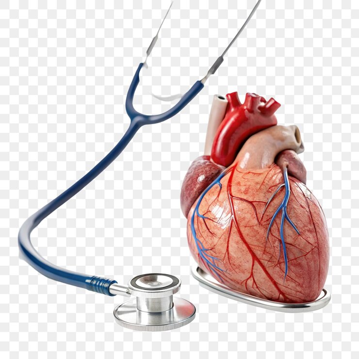 PSD concept d'examen cardiaque 3d du patient isolé sur un fond transparent