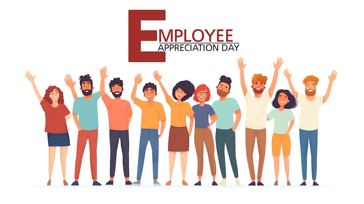 PSD concept de fête de la journée d'appréciation des employés pour la bannière