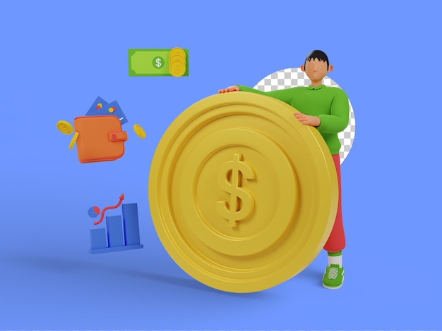 Concept de finance d'entreprise. directeur commercial. illustration 3D