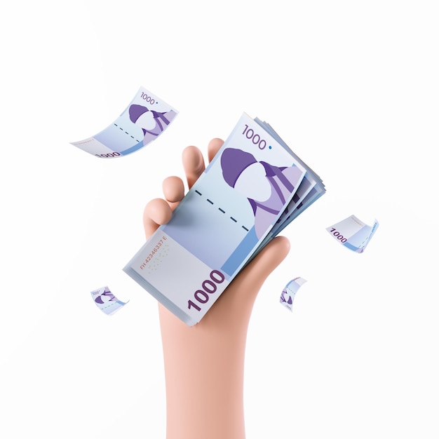 PSD concept financier du mouvement de la main en 3d