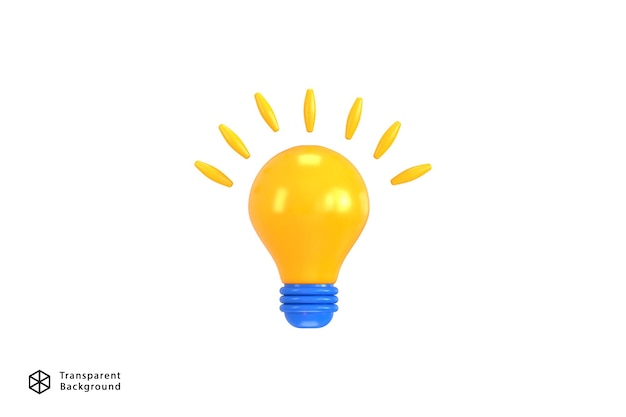 Concept d'icône d'ampoule 3D d'idée créative Résolution de problèmes Boost d'évaluation dans le marketing de croissance