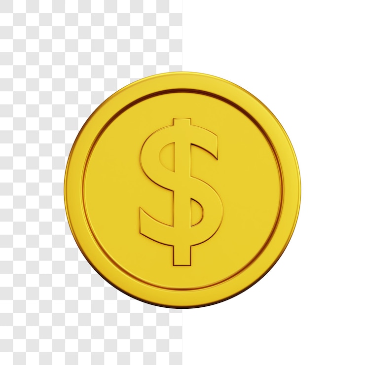 PSD concept d'illustration 3d pièce dollar or