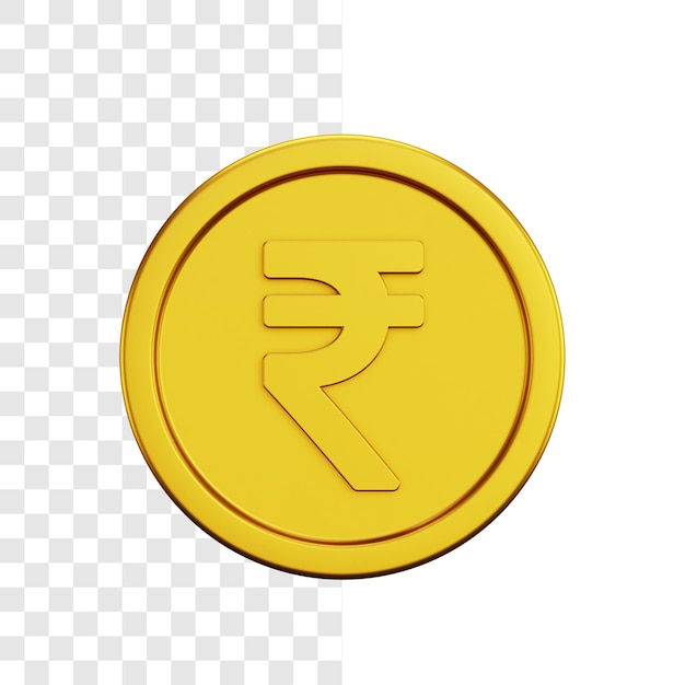 Concept d'illustration 3d pièce de monnaie roupie d'or