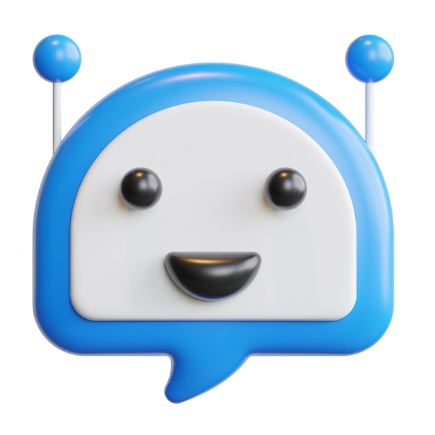 Concept d'intelligence artificielle de chat bot 3D icône d'illustration de rendu de haute qualité