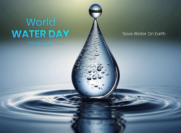 PSD concept de la journée mondiale de l'eau : un voyage de gouttes d'eau à travers les écosystèmes de la vie