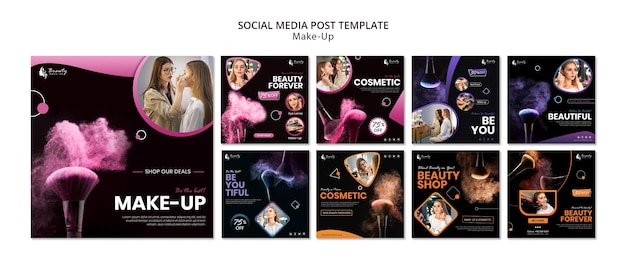 Concept de maquillage sur les médias sociaux