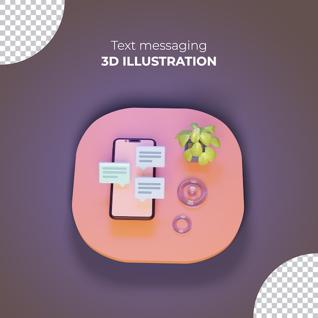 Concept De Messagerie De Rendu 3d Avec Smartphone Sur Podium