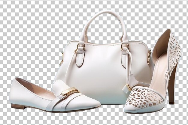 Concept De Mode D'été Femme Blanche Talon De Chaussure Et Sac à Main