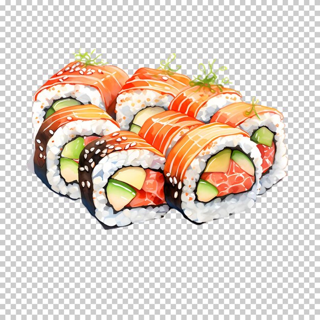 PSD le concept de nourriture sushi isolé sur un fond transparent