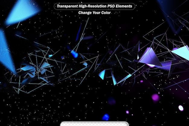 PSD le concept numérique de fond de la technologie plexus avec des polygones colorés brillants